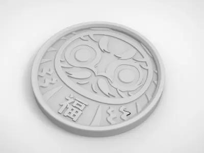 Bodhidharma pattern Coasters 3D print model