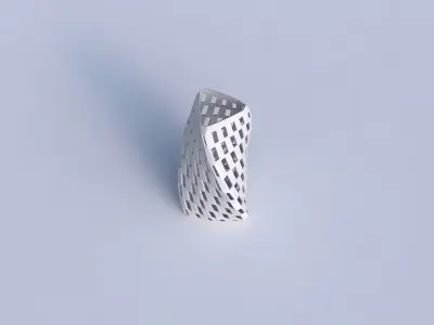 Vase twist triangle with checker grid lattice 3D print model