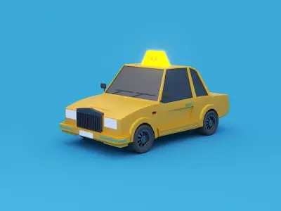 Cartoon Taxi 3D model