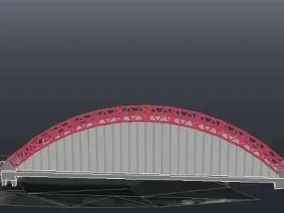 Qingchuan Bridge Low-poly 3D model