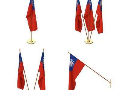 Myanmar Flag Pack 3D model