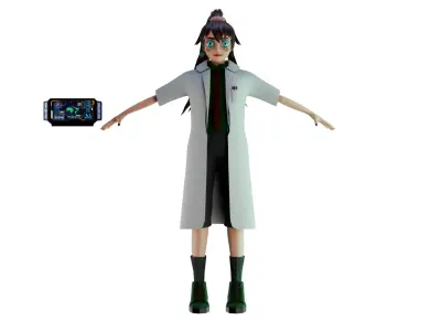 Cyber Tech Girl  Optimized 3D Character for Unreal  Unity Low-poly 3D model