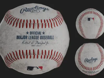 Game Ready Baseball Ball Clean And Dirty Free low-poly 3D model