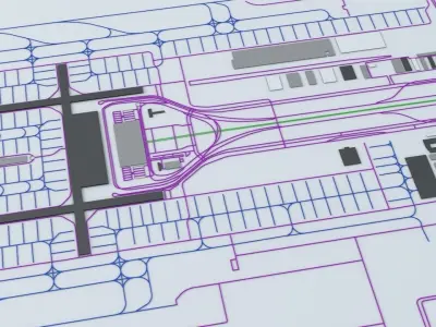 Bangkok Suvarnabhumi BKK Airport Roads Buildings Public Trans 3D model