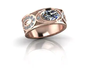 free oval jewelry ring Free 3D print model