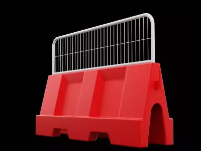 Street Barrier Base Low-poly 3D model