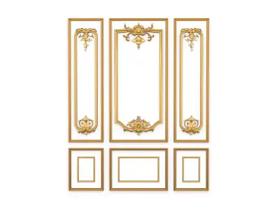 Plaster decorative frame 016  3D model