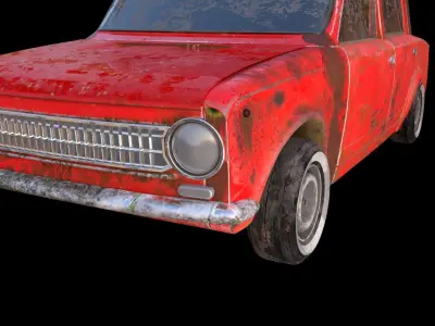russian car ranked and destroyed  3D model