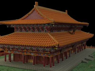 Chinese ancient house 3D model 40