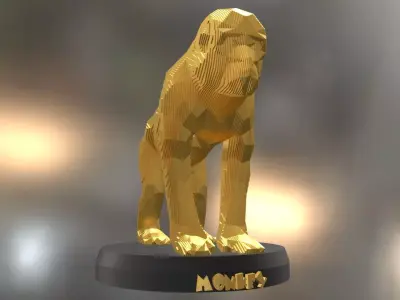Parametric Monkey Low-poly 3D model