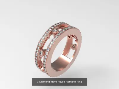  Moving Rings Collection immitation of messika 3D Model Pack