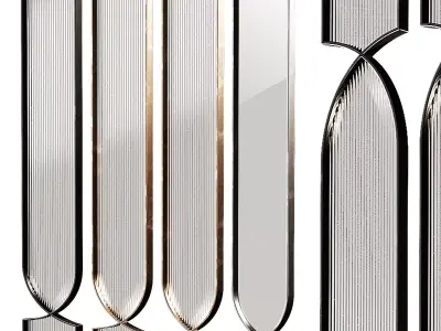 Room Dividers - Interior Partitions 3 metal color 2 glass types 3D model