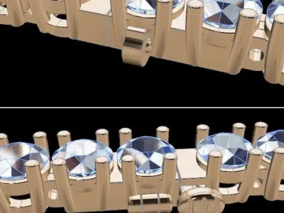 Diamond Tennis Bracelet 4MM 3D print model