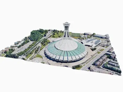Olympic Stadium Montreal Low-poly 3D model