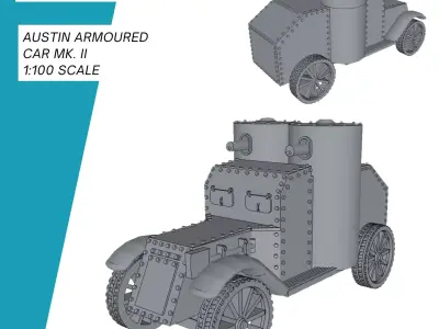 Austin Armoured Car MK II 3D print model