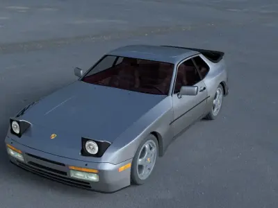 Porsche 944 Turbo S with interior HDRI 3D model