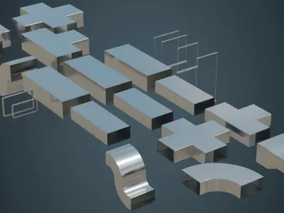 HVAC Duct 1A Low-poly 3D model