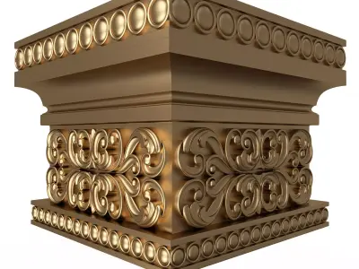 Carved Capital 0802 Low-poly 3D model