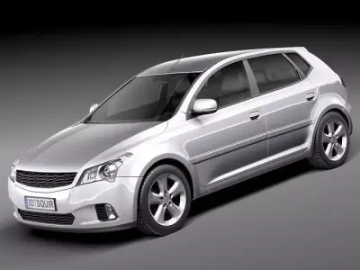 General Average Hatchback 2010 3D Model 3D model