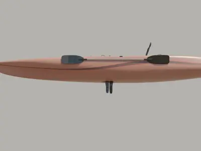 Kayak 3D model Low-poly 3D model