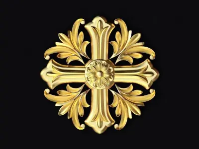 Central decor ornament for furniture 3D model 380