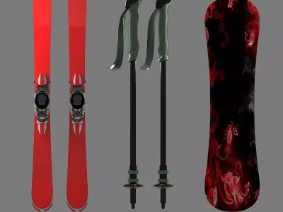 Ski Equipment  3D Model Pack