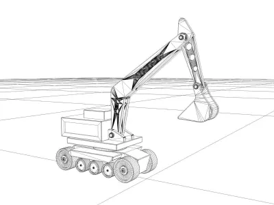 Wooden Excavator - A Toy Free 3D model