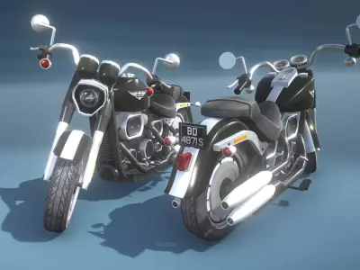 Harley Davidson Motorcycle Low-poly 3D model purchase