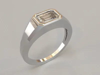 Emerald Signet Ring  3D print model