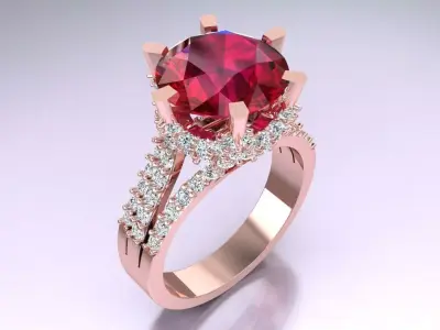 Diamond Ring - Womens Rings - N3804 3D print model