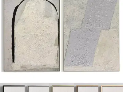 Plaster Two Photo Frame 331 Low-poly 3D model