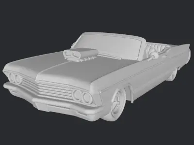 vintage lowraider car 3D print model