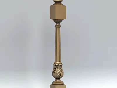 Newel post 001 3D model