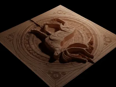 Reindeer CNC 3d Print High Relief Sand Casting 3D print model