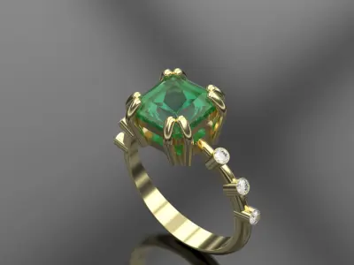 Woman beautiful ring 24 3D print model