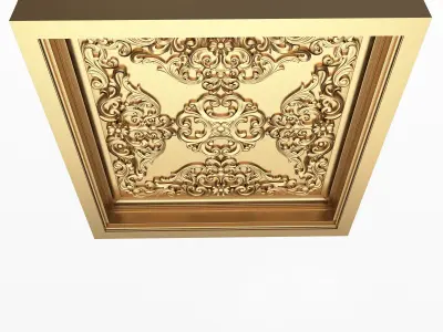 Carved Ceiling Tile 02 Low-poly 3D model