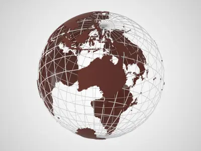 Globe News Skeleton Brownie Color 3D model