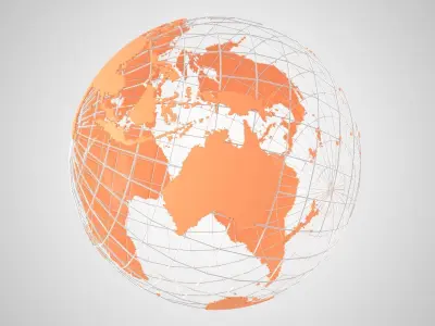 Globe News Skeleton Light Orange 3D model