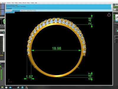 Luxury Multi Layer Pave Diamond Ring 3D Model 3489 3D print model