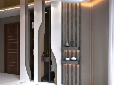 Wall Decore    TV Wall    cabinet      library      3D model