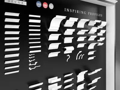 Collection of ceiling moldings Orac Decor 85 profiles 3D model