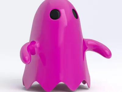 Little Cartoon Ghost Pink 3D model