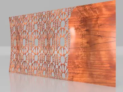 Wavy wall partition lu design 3D model