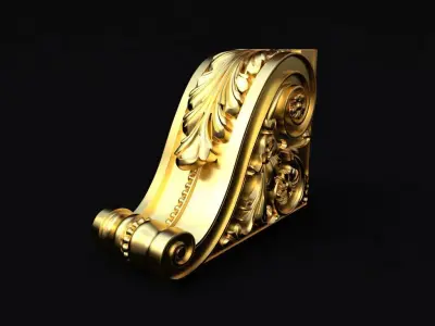 carved pilaster 3D model 9