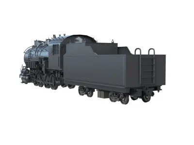 Steam locomotive 3D model old train 3D model