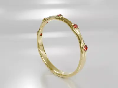 Ruby Glimmers Ring - 3D print ready 3D print model 3D print model