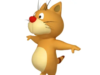 Cat Cartoon 02 3D model