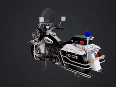 Motorbike Police Low-poly 3D model
