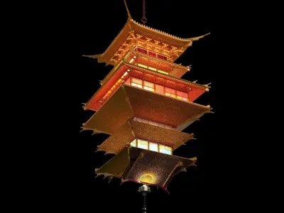 Chinese palace house lantern  3D model