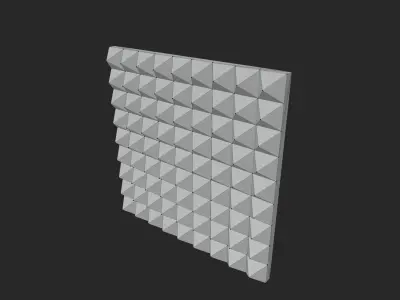 Studio soundproof panel lowpoly Sound Barrier square pattern Low-poly 3D model